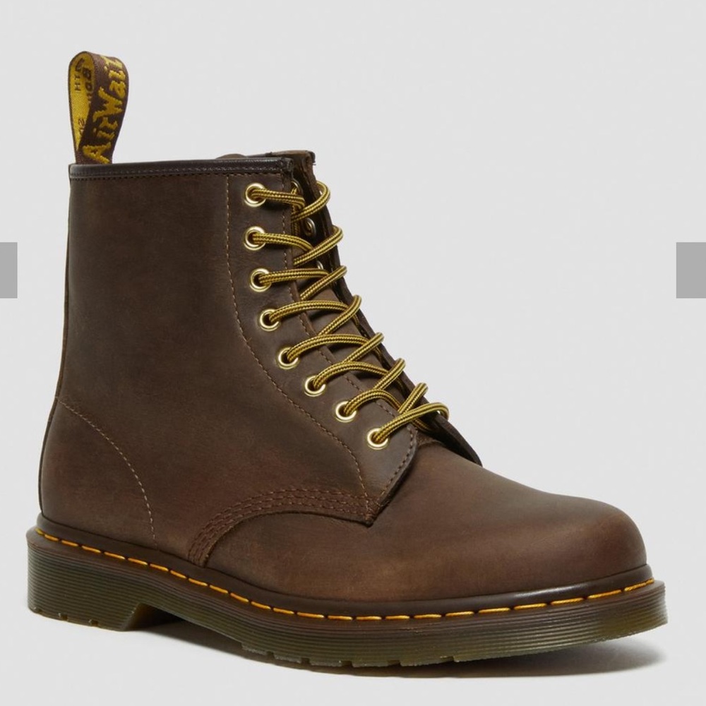 DR MARTENS 1460 CRAZY HORSE LEATHER LACE UP BOOTS